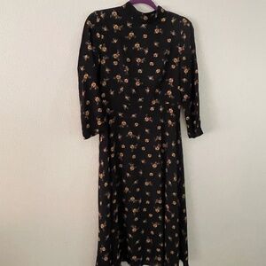 Zara Floral Midi Dress Sz XS